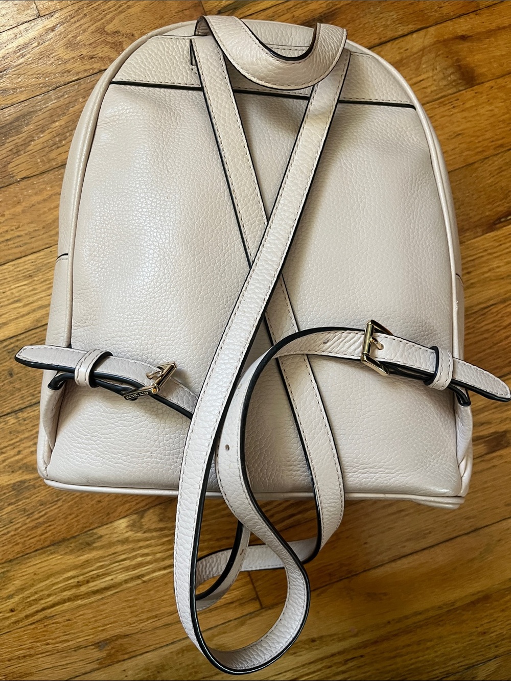 Michael Kors Light Pink Pebbled Leather Backpack with Gold Logo - Picture 10 of 11